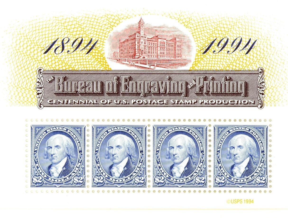 1994 US - Sc2875 Bureau of Engraving and Printing (4) SS MNH
